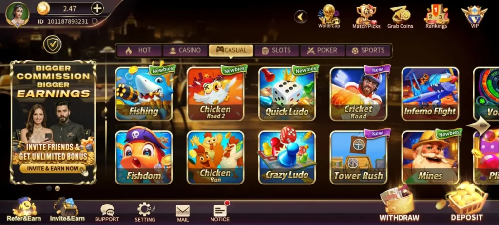 Royal X Casino Game Homescreen